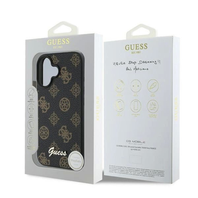Guess Peony Script MagSafe iPhone 16 Plus Dėklas - juodas 7 Guess Peony Script MagSafe iPhone 16 Plus Dėklas - juodas 7