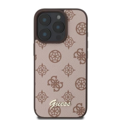 iPhone 16 Pro Guess Peony Script MagSafe dėklas - rudas 2