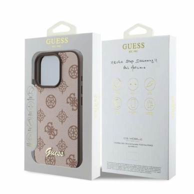 iPhone 16 Pro Guess Peony Script MagSafe dėklas - rudas 3