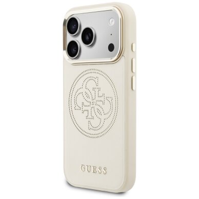 iPhone 17 Pro Guess Perforated 4G MagSafe dėklas – smėlio spalvos 1 iPhone 17 Pro Guess Perforated 4G MagSafe dėklas – smėlio spalvos 1