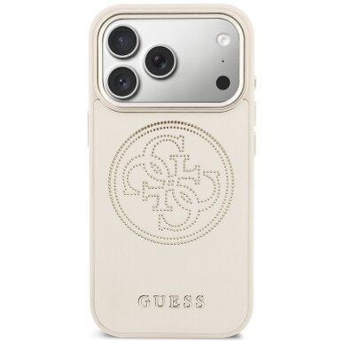 iPhone 17 Pro Guess Perforated 4G MagSafe dėklas – smėlio spalvos 2 iPhone 17 Pro Guess Perforated 4G MagSafe dėklas – smėlio spalvos 2