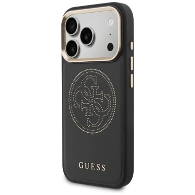 iPhone 17 Pro Guess Perforated 4G MagSafe dėklas – juodas 1 iPhone 17 Pro Guess Perforated 4G MagSafe dėklas – juodas 1