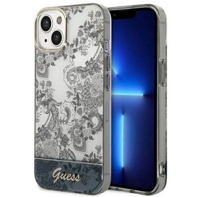 Guess Porcelain Collection iPhone 14 / 15 / 13 6.1&quot; Dėklas - Pilkas