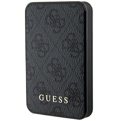 Guess Powerbank 15W GUPB5LP4GEGK 5000mAh black/black 4G Leather Metal Logo Guess Powerbank 15W GUPB5LP4GEGK 5000mAh black/black 4G Leather Metal Logo