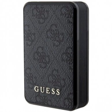 Guess Powerbank 18W GUPB10DP4GEGK 10000mAh black/black 4G Leather Metal Logo Guess Powerbank 18W GUPB10DP4GEGK 10000mAh black/black 4G Leather Metal Logo