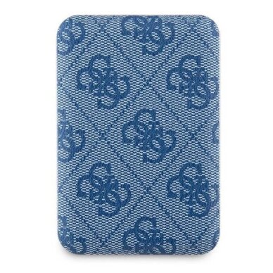 Išorinė baterija Guess GUPB5FP4EMGB 5000 mAh 15 W indukcinė su MagSafe – mėlyna, 4G Leather Metal Logo 1