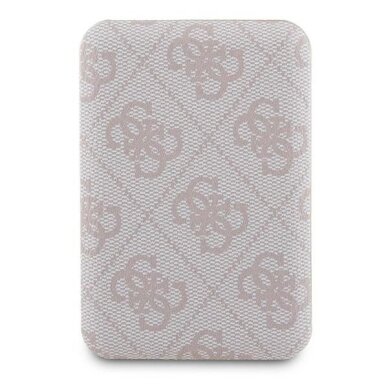 Išorinė baterija Guess GUPB5FP4EMGP 5000 mAh 15 W indukcinė su MagSafe – rožinė, 4G Leather Metal Logo 1