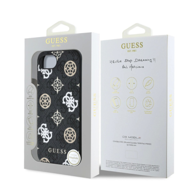 Guess PU 4G Peony Dėklas with MagSafe skirtas iPhone 16e - Juodas 7