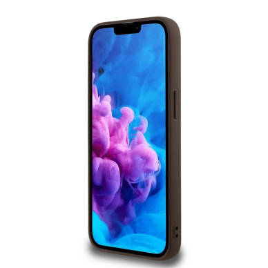 Guess PU 4G Peony Dėklas with MagSafe skirtas iPhone 16e - Rudas 1