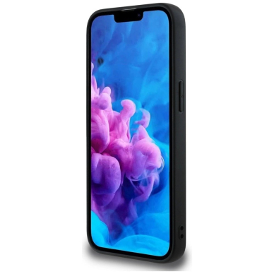 Guess PU Grained 4G Metal Logo Dėklas skirtas iPhone 16e - Juodas 4