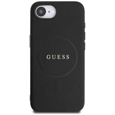 Guess PU Grained Classic Logo Dėklas with MagSafe skirtas iPhone 16e - Juodas 2