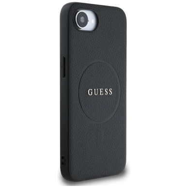 Guess PU Grained Classic Logo Dėklas with MagSafe skirtas iPhone 16e - Juodas 3