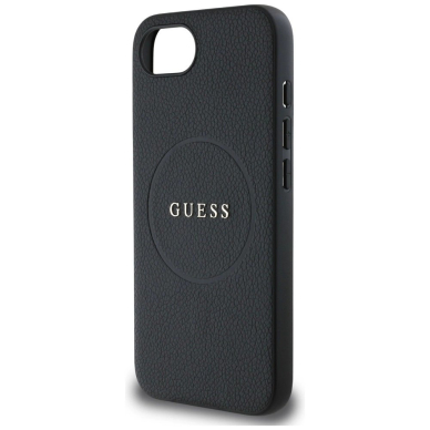 Guess PU Grained Classic Logo Dėklas with MagSafe skirtas iPhone 16e - Juodas 5