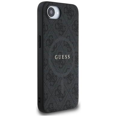 Guess PU Odinis 4G Colored Ring Dėklas with MagSafe skirtas iPhone 16e - Juodas 3