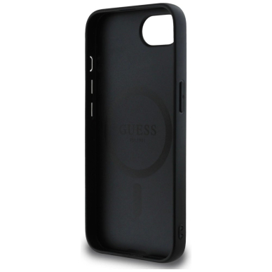 Guess PU Odinis 4G Colored Ring Dėklas with MagSafe skirtas iPhone 16e - Juodas 6