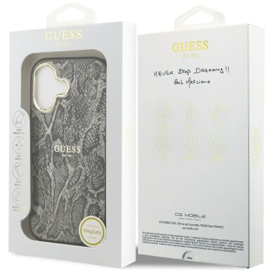 iPhone 17 Guess Python Pattern MagSafe dėklas – juodas 7