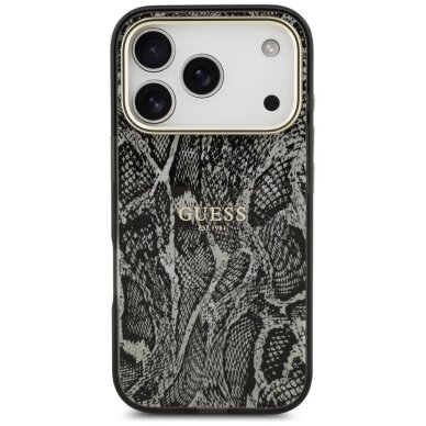 iPhone 17 Pro Guess Python Pattern MagSafe dėklas – juodas 2