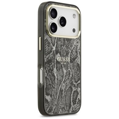 iPhone 17 Pro Guess Python Pattern MagSafe dėklas – juodas 3 iPhone 17 Pro Guess Python Pattern MagSafe dėklas – juodas 3
