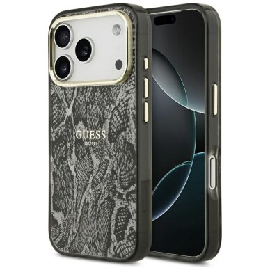 iPhone 17 Pro Guess Python Pattern MagSafe dėklas – juodas