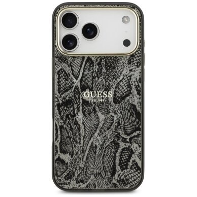 iPhone 17 Pro Max Guess Python Pattern MagSafe dėklas – juodas 2 iPhone 17 Pro Max Guess Python Pattern MagSafe dėklas – juodas 2