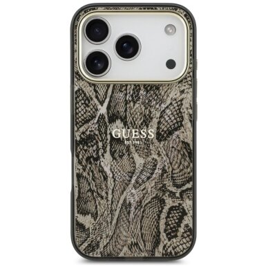 iPhone 17 Pro Max Guess Python Pattern MagSafe dėklas – rudas 2