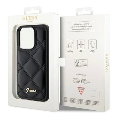 iPhone 15 Pro Max dėklas Guess Quilted Metal Logo – juodas 7 iPhone 15 Pro Max dėklas Guess Quilted Metal Logo – juodas 7