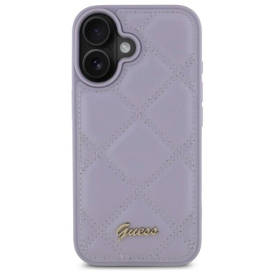 iPhone 16 – Guess Quilted Metal Logo dėklas - Šviesiai violetinis 2