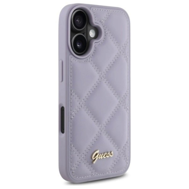 iPhone 16 – Guess Quilted Metal Logo dėklas - Šviesiai violetinis 3