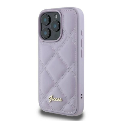 iPhone 16 Pro Max – Guess Quilted Metal Logo case - Šviesiai violetinis 1