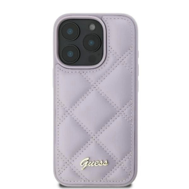 iPhone 16 Pro Max – Guess Quilted Metal Logo case - Šviesiai violetinis 2