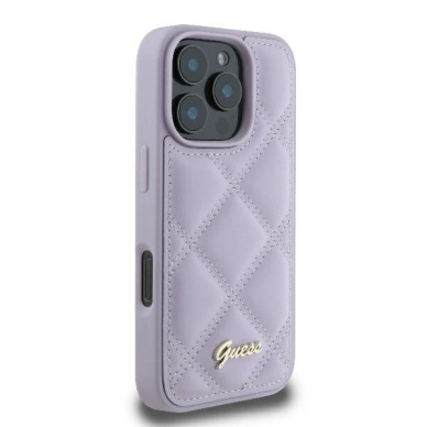 iPhone 16 Pro Max – Guess Quilted Metal Logo case - Šviesiai violetinis 3