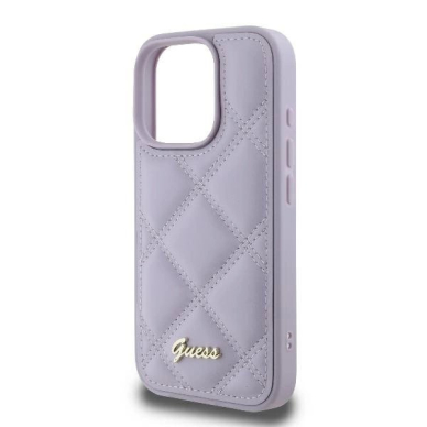 iPhone 16 Pro Max – Guess Quilted Metal Logo case - Šviesiai violetinis 5