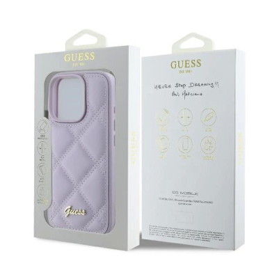 iPhone 16 Pro Max – Guess Quilted Metal Logo case - Šviesiai violetinis 7