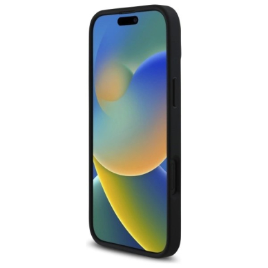 iPhone 16 Plus – Guess Quilted Metal Logo dėklas - Juodas 4
