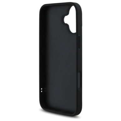 iPhone 16 Plus – Guess Quilted Metal Logo dėklas - Juodas 6