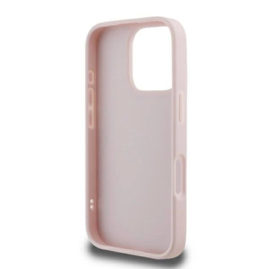 iPhone 16 Pro – Guess Quilted Metal Logo dėklas - Rožinis 6
