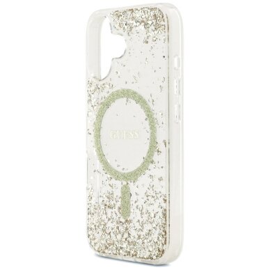 iPhone 17 dėklas Guess Resin Bottom Glitter MagSafe – auksinis 5 iPhone 17 dėklas Guess Resin Bottom Glitter MagSafe – auksinis 5