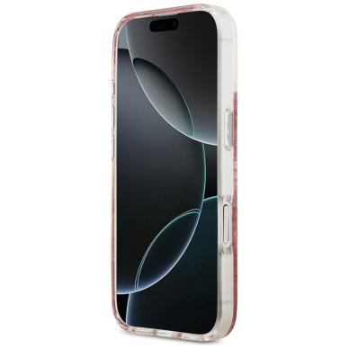 iPhone 17 Guess Resin Bottom Glitter MagSafe dėklas – rožinis 4