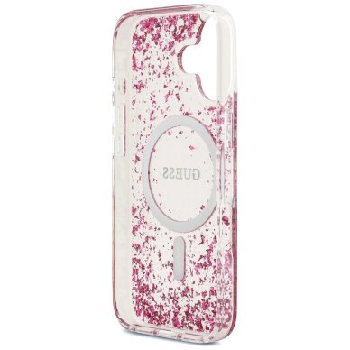 iPhone 17 Guess Resin Bottom Glitter MagSafe dėklas – rožinis 6 iPhone 17 Guess Resin Bottom Glitter MagSafe dėklas – rožinis 6