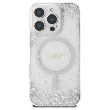 iPhone 16 Pro Guess Resin Gradient Glitter MagSafe dėklas – sidabrinis 2 iPhone 16 Pro Guess Resin Gradient Glitter MagSafe dėklas – sidabrinis 2