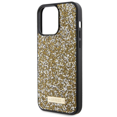 Guess Rhinestone Metal Logo Dėklas skirta iPhone 15 Pro - Geltonas 5 Guess Rhinestone Metal Logo Dėklas skirta iPhone 15 Pro - Geltonas 5