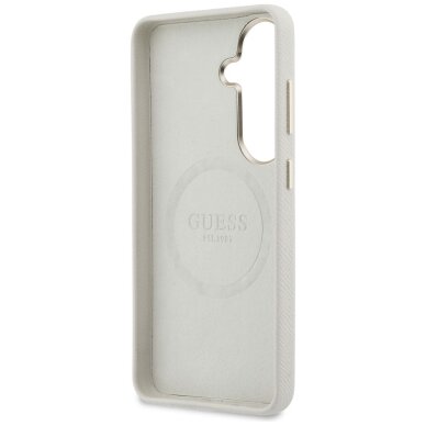 Samsung Galaxy S26 Guess Rhinestone Round Logo MagSafe dėklas – smėlio spalvos 6