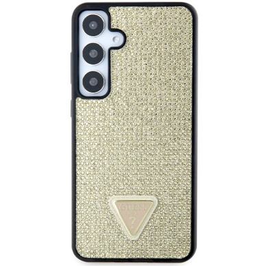 Guess Rhinestone Triangle Dėklas skirtas Samsung Galaxy S24 - Auksinis 2