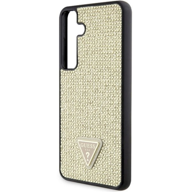 Guess Rhinestone Triangle Dėklas skirtas Samsung Galaxy S24 - Auksinis 5