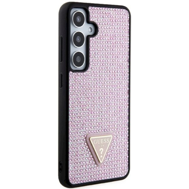 Guess Rhinestone Triangle Dėklas skirtas Samsung Galaxy S24 - Rožinis 3