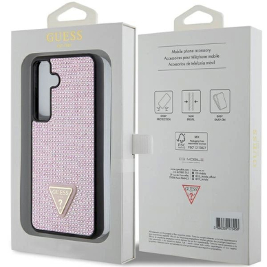 Guess Rhinestone Triangle Dėklas skirtas Samsung Galaxy S24 - Rožinis 7