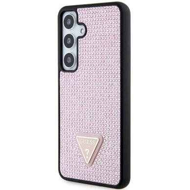 Guess Rhinestone Triangle Dėklas skirtas Samsung Galaxy S24 - Rožinis 1