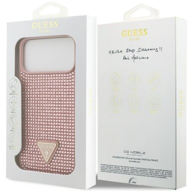 iPhone 17 Pro Max dėklas Guess Rhinestone Triangle Logo – rožinis 7 iPhone 17 Pro Max dėklas Guess Rhinestone Triangle Logo – rožinis 7