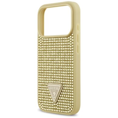 iPhone 17 Pro dėklas Guess Rhinestone Triangle Logo – auksinis 5 iPhone 17 Pro dėklas Guess Rhinestone Triangle Logo – auksinis 5