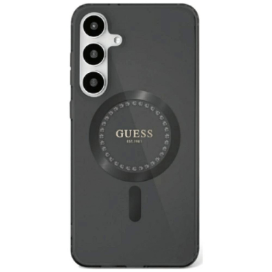 Guess Rhinestones Printed Classic Logo MagSafe Samsung Galaxy S25 Dėklas Juodas Guess Rhinestones Printed Classic Logo MagSafe Samsung Galaxy S25 Dėklas Juodas